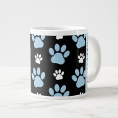 Muster von Paws, blauen Paws, Hundeschlitten, Ihr  Jumbo-Tasse (Vorderseite Rechts)