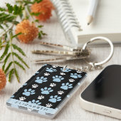 Muster von Paws, blauen Paws, Hundeschlitten, Ihr  Schlüsselanhänger (Vorderseite rechts)