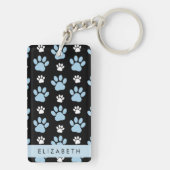 Muster von Paws, blauen Paws, Hundeschlitten, Ihr  Schlüsselanhänger (Rückseite)