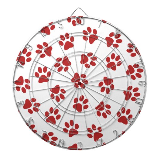 Muster von Paws, Hundebahnen, roten Pfoten Dartscheibe (vorne)