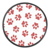 Muster von Paws, Hundebahnen, roten Pfoten Eishockey Puck (Vorderseite)