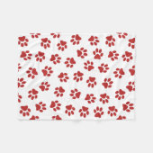 Muster von Paws, Hundebahnen, roten Pfoten Fleecedecke (Vorderseite (Horizontal))