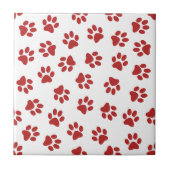 Muster von Paws, Hundebahnen, roten Pfoten Fliese (Vorderseite)