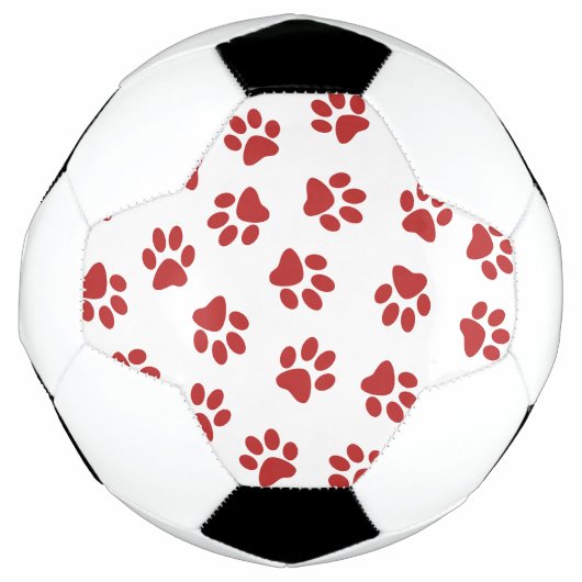 Muster von Paws, Hundebahnen, roten Pfoten Fußball (Vorderseite)