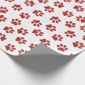 Muster von Paws, Hundebahnen, roten Pfoten Geschenkpapier (Ecke)