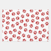 Muster von Paws, Hundebahnen, roten Pfoten Geschenkpapier Set (Vorderseite 2)