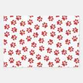 Muster von Paws, Hundebahnen, roten Pfoten Geschenkpapier Set (Vorderseite)