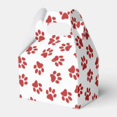 Muster von Paws, Hundebahnen, roten Pfoten Geschenkschachtel (Rückseite)