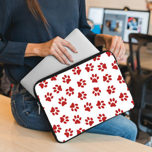 Muster von Paws, Hundebahnen, roten Pfoten Laptopschutzhülle