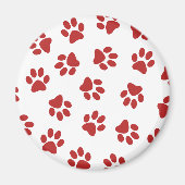 Muster von Paws, Hundebahnen, roten Pfoten Magnet (Vorne)