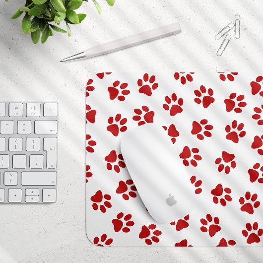 Muster von Paws, Hundebahnen, roten Pfoten Mousepad