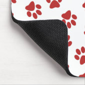 Muster von Paws, Hundebahnen, roten Pfoten Mousepad (Ecke)
