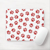 Muster von Paws, Hundebahnen, roten Pfoten Mousepad (Mit Mouse)