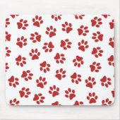 Muster von Paws, Hundebahnen, roten Pfoten Mousepad (Vorne)