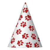 Muster von Paws, Hundebahnen, roten Pfoten Partyhütchen (Links)