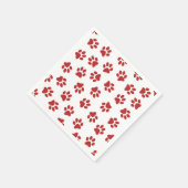 Muster von Paws, Hundebahnen, roten Pfoten Serviette (Ecke)
