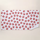 Muster von Paws, Hundebahnen, roten Pfoten Strandtuch (Vorderseite)