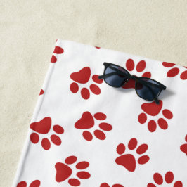 Muster von Paws, Hundebahnen, roten Pfoten Strandtuch