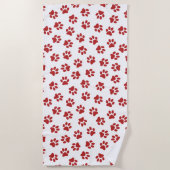 Muster von Paws, Hundebahnen, roten Pfoten Strandtuch (Vorderseite)