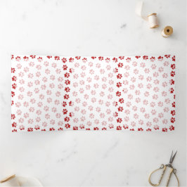 Muster von Paws, Hundebügen, Katzen, roten Paws Dreifach Gefaltete Karte