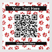 Muster von Paws, Hundebügen, Katzen, roten Paws Fensteraufkleber (Blatt)