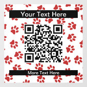 Muster von Paws, Hundebügen, Katzen, roten Paws Fensteraufkleber (Blatt)