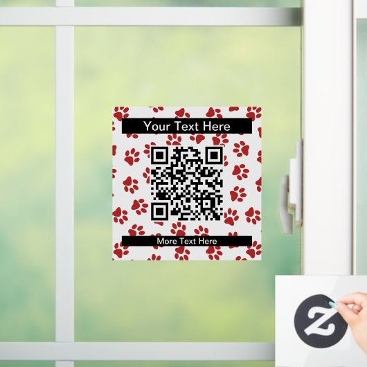 Muster von Paws, Hundebügen, Katzen, roten Paws Fensteraufkleber (Zuhause)