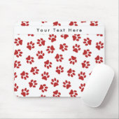 Muster von Paws, Hundebügen, Katzen, roten Paws Mousepad (Mit Mouse)