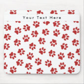 Muster von Paws, Hundebügen, Katzen, roten Paws Mousepad (Vorne)