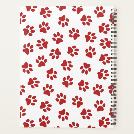Muster von Paws, Hundebügen, Katzen, roten Paws Planer (Rückseite)