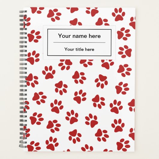 Muster von Paws, Hundebügen, Katzen, roten Paws Planer (Vorderseite)