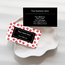 Muster von Paws, Hundebügen, Katzen, roten Paws Visitenkarte