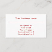 Muster von Paws, Hundebügen, Katzen, roten Paws Visitenkarte (Vorderseite)