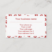 Muster von Paws, Hundebügen, Katzen, roten Paws Visitenkarte (Vorderseite)