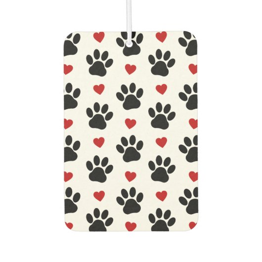 Muster von Paws, Hundepfägen, schwarzen Paws, rote Autolufterfrischer (Vorderseite)