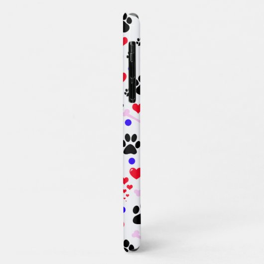 Muster von Paws, Hundepfägen, schwarzen Paws, rote Case-Mate iPhone Hülle (Hinten/Links)