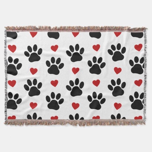 Muster von Paws, Hundepfägen, schwarzen Paws, rote Decke (Vorderseite)