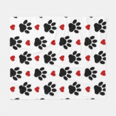 Muster von Paws, Hundepfägen, schwarzen Paws, rote Fleecedecke (Vorderseite (Horizontal))