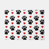 Muster von Paws, Hundepfägen, schwarzen Paws, rote Fußmatte (Vorderseite)