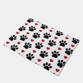 Muster von Paws, Hundepfägen, schwarzen Paws, rote Fußmatte (Schrägansicht)