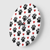 Muster von Paws, Hundepfägen, schwarzen Paws, rote Große Wanduhr (Winkel)