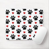Muster von Paws, Hundepfägen, schwarzen Paws, rote Mousepad (Mit Mouse)