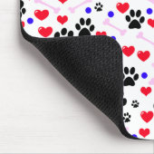 Muster von Paws, Hundepfägen, schwarzen Paws, rote Mousepad (Ecke)