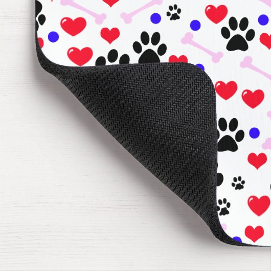 Muster von Paws, Hundepfägen, schwarzen Paws, rote Mousepad (Ecke)