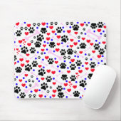 Muster von Paws, Hundepfägen, schwarzen Paws, rote Mousepad (Mit Mouse)
