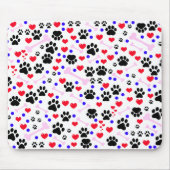 Muster von Paws, Hundepfägen, schwarzen Paws, rote Mousepad (Vorne)
