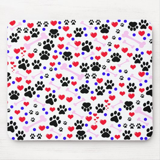 Muster von Paws, Hundepfägen, schwarzen Paws, rote Mousepad (Vorne)