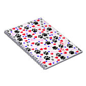 Muster von Paws, Hundepfägen, schwarzen Paws, rote Notizblock (Rechte Seite)