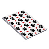 Muster von Paws, Hundepfägen, schwarzen Paws, rote Notizblock (Rechte Seite)