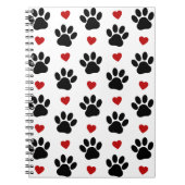 Muster von Paws, Hundepfägen, schwarzen Paws, rote Notizblock (Vorderseite)